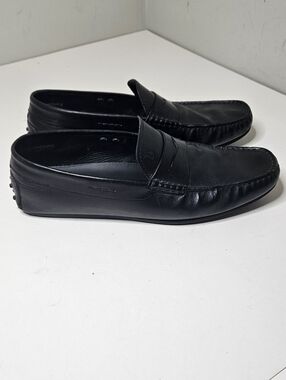 Tod's Gommino Men's Penny Driving Loafers Black Leather 9